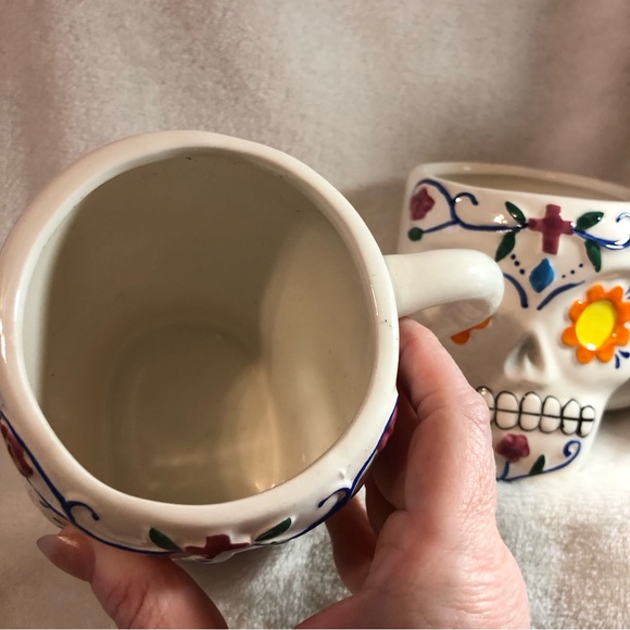 Dia de los Muertos Day of the Dead sugar skull coffee mugs -set of 2 - Picture 4 of 9